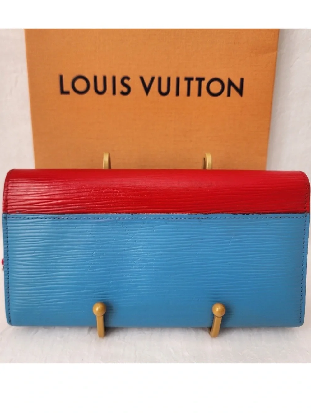 Louis Vuitton Red & Blue Epi Leather Crossbody Wallet